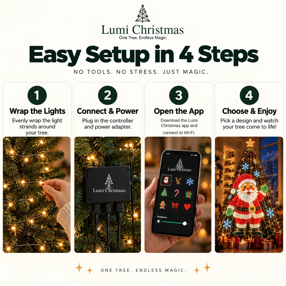 LumiChristmas™ Smart LED Tree Lights